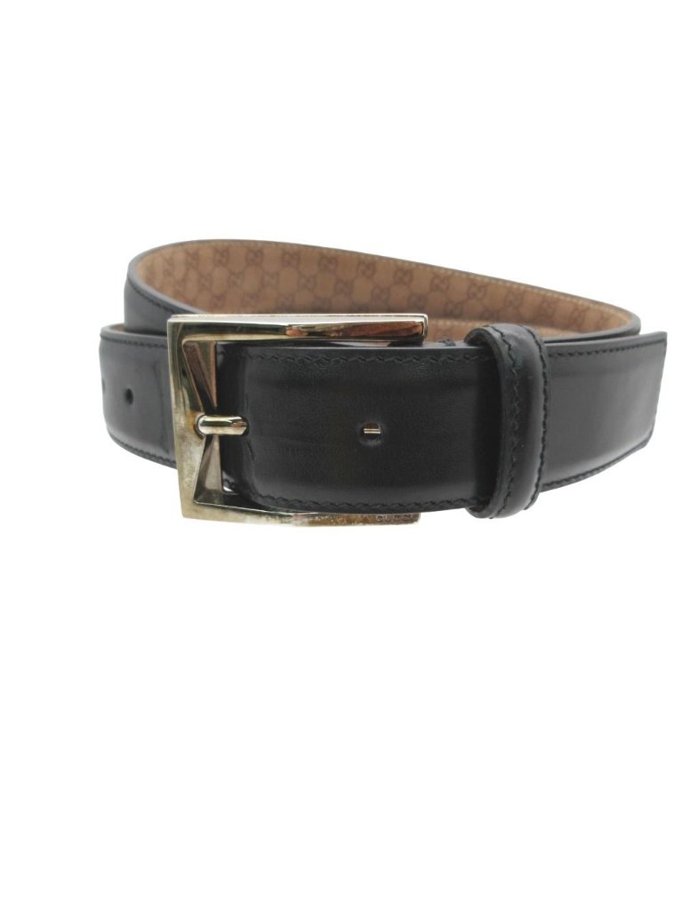 Gucci Belt Calfskin Gg Pattern Lining Leather Brown